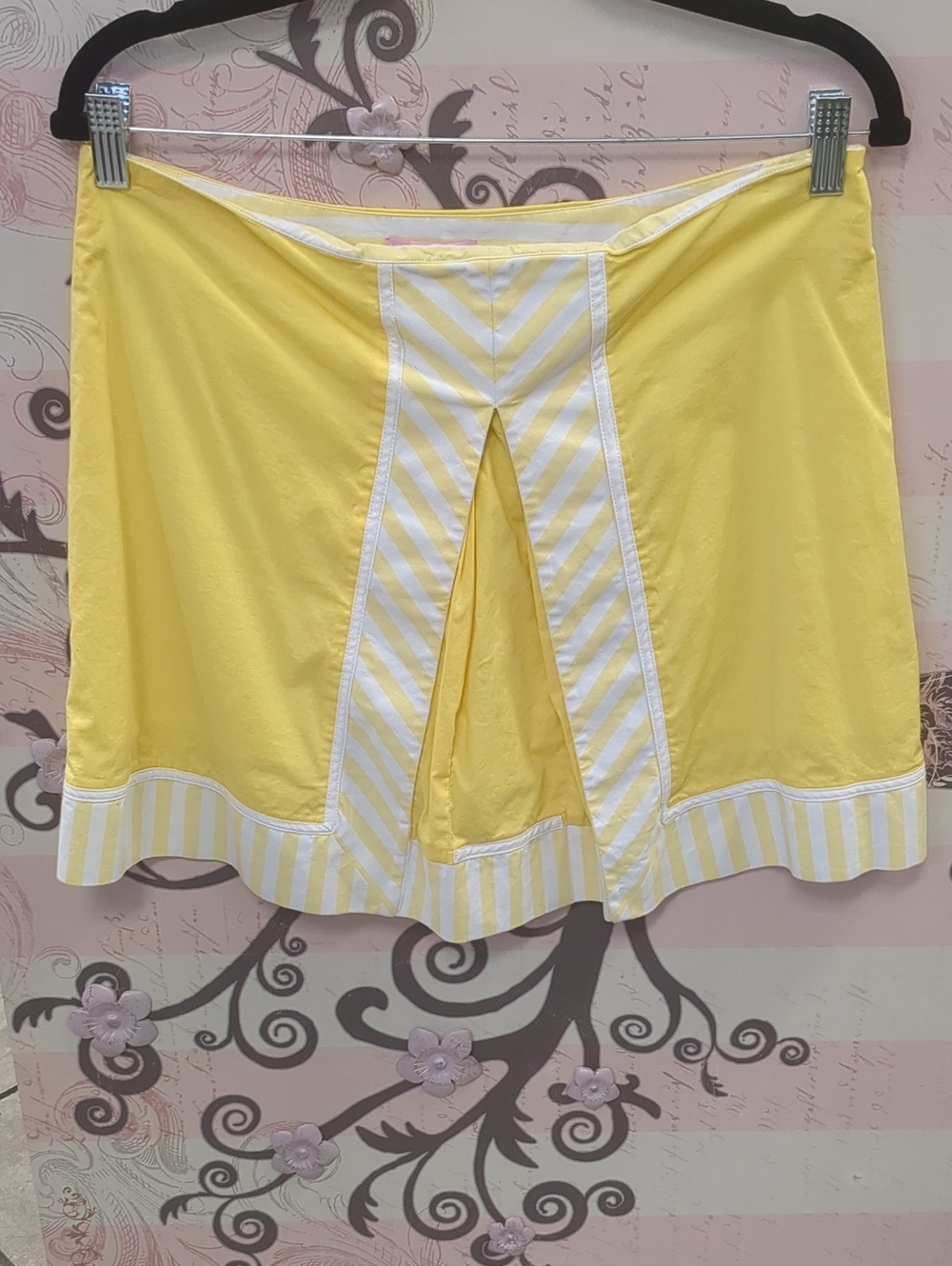 Lilly Pulitzer Yellow & White Striped Mini Skirt
